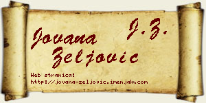 Jovana Zeljović vizit kartica